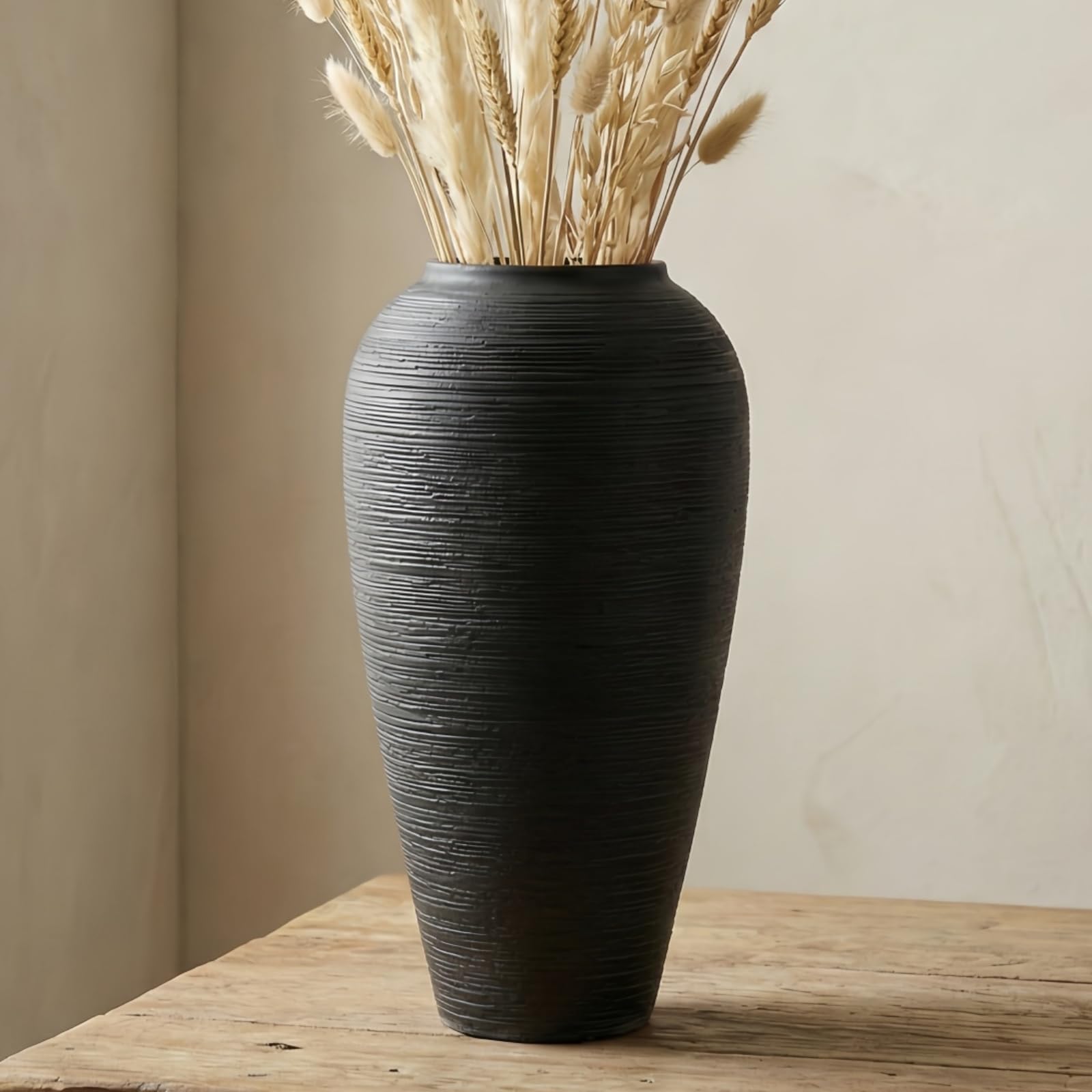 Amazon.com: Black Rustic Ceramic Vase Vintage Large Vases, 13.4